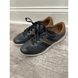 Perry Ellis America Mens 10.5 Trainer Blue Grey Brown Fashion Sneakers